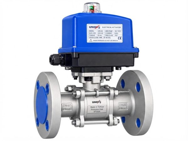 3-Piece Flanged Ball Valve with Electric Actuator